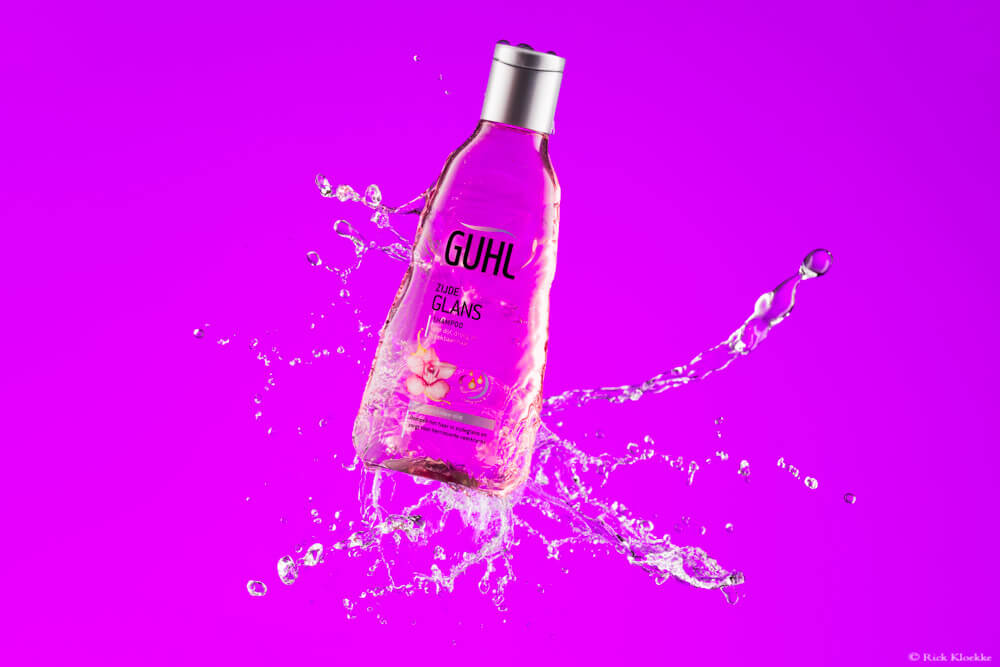 Productfotografie splash shampoo